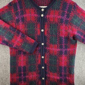 VTG James Pringle Weavers Of Inverness Sweater Large Mohair Blend Cardigan Women